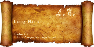 Leng Nina névjegykártya